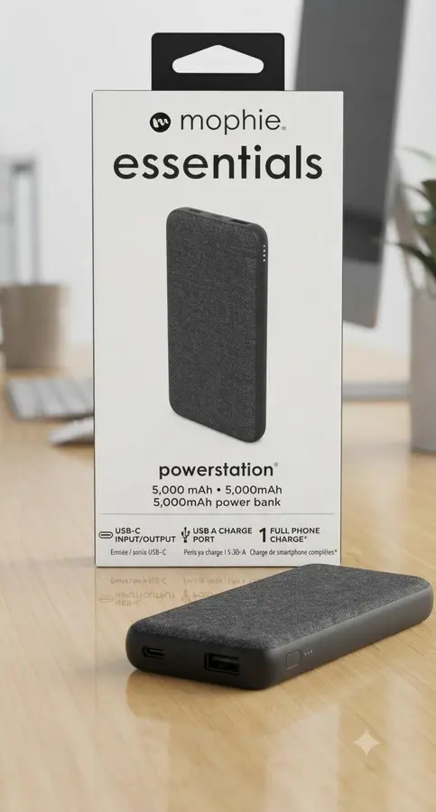 Mophie essentials powerstation, 5,000mAh power bank
