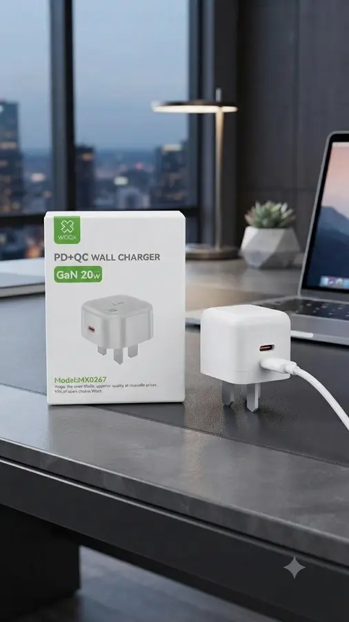 WOOX GaN 20W, PD and QC wall charger