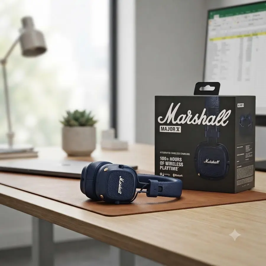 Marshall Major V, Wireless on-ear headphones, navy