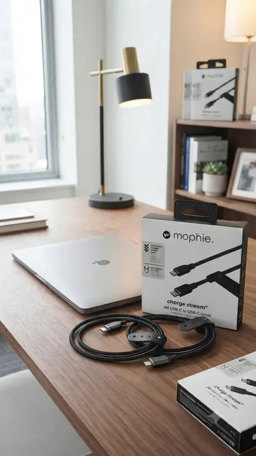 Mophie charge stream, 2M USB-C to USB-C cable, black