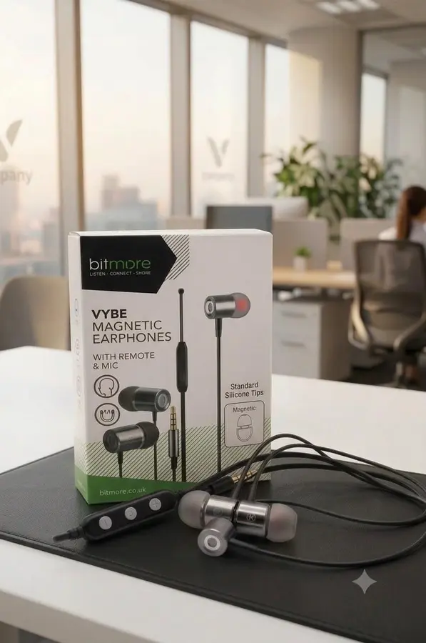 Bitmore Vybe, Magnetic wired earphones with mic