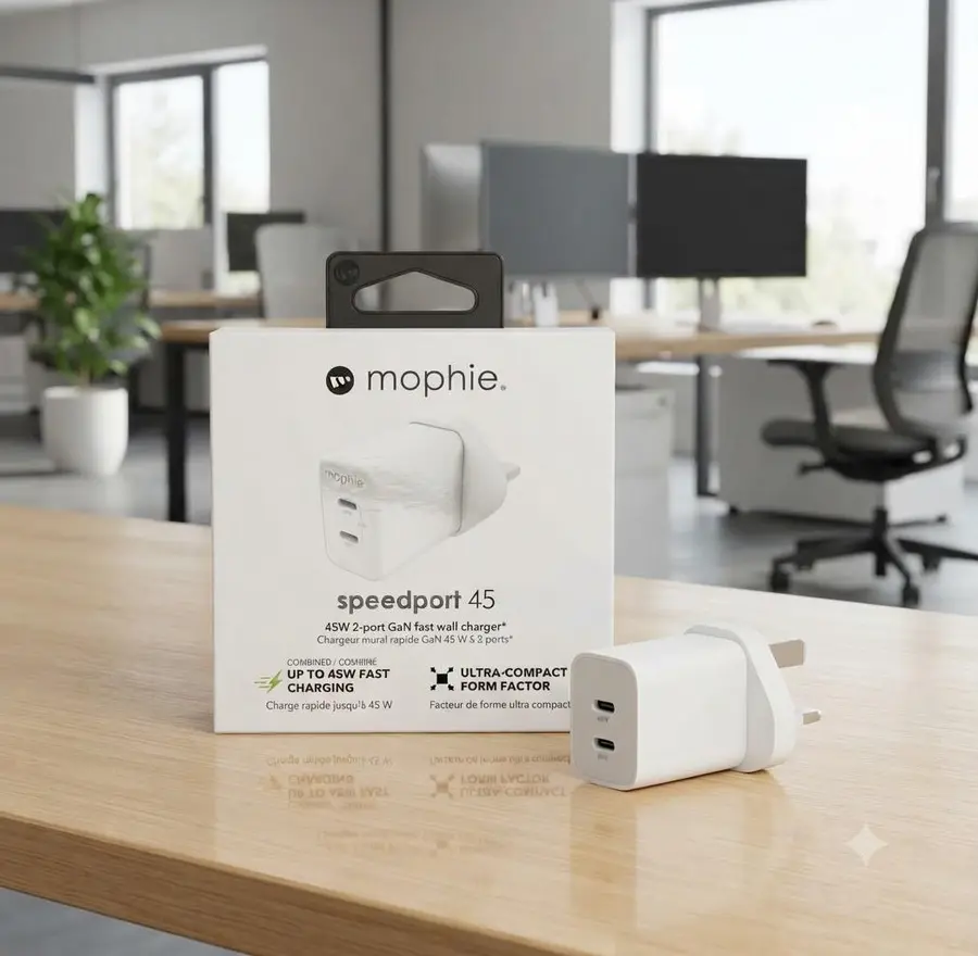Mophie speedport 45, 45W 2-port GaN wall charger